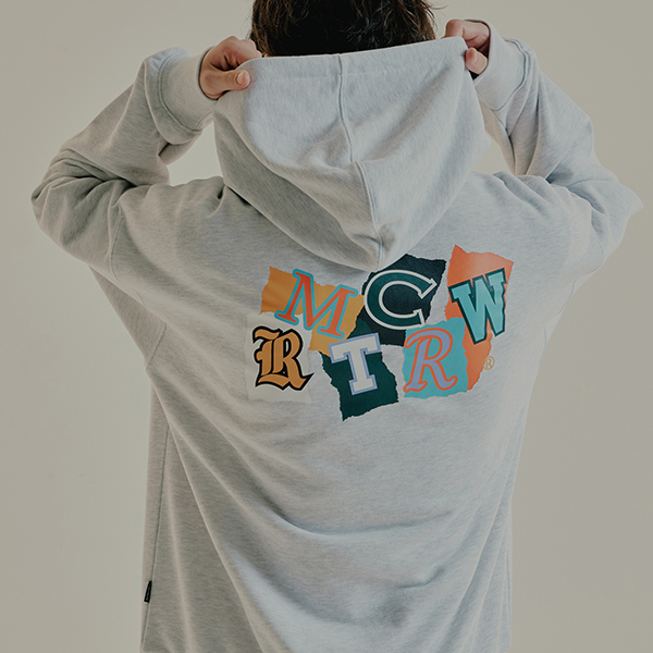 OUT FONT LOGO HOODIE_LIGHT GREY